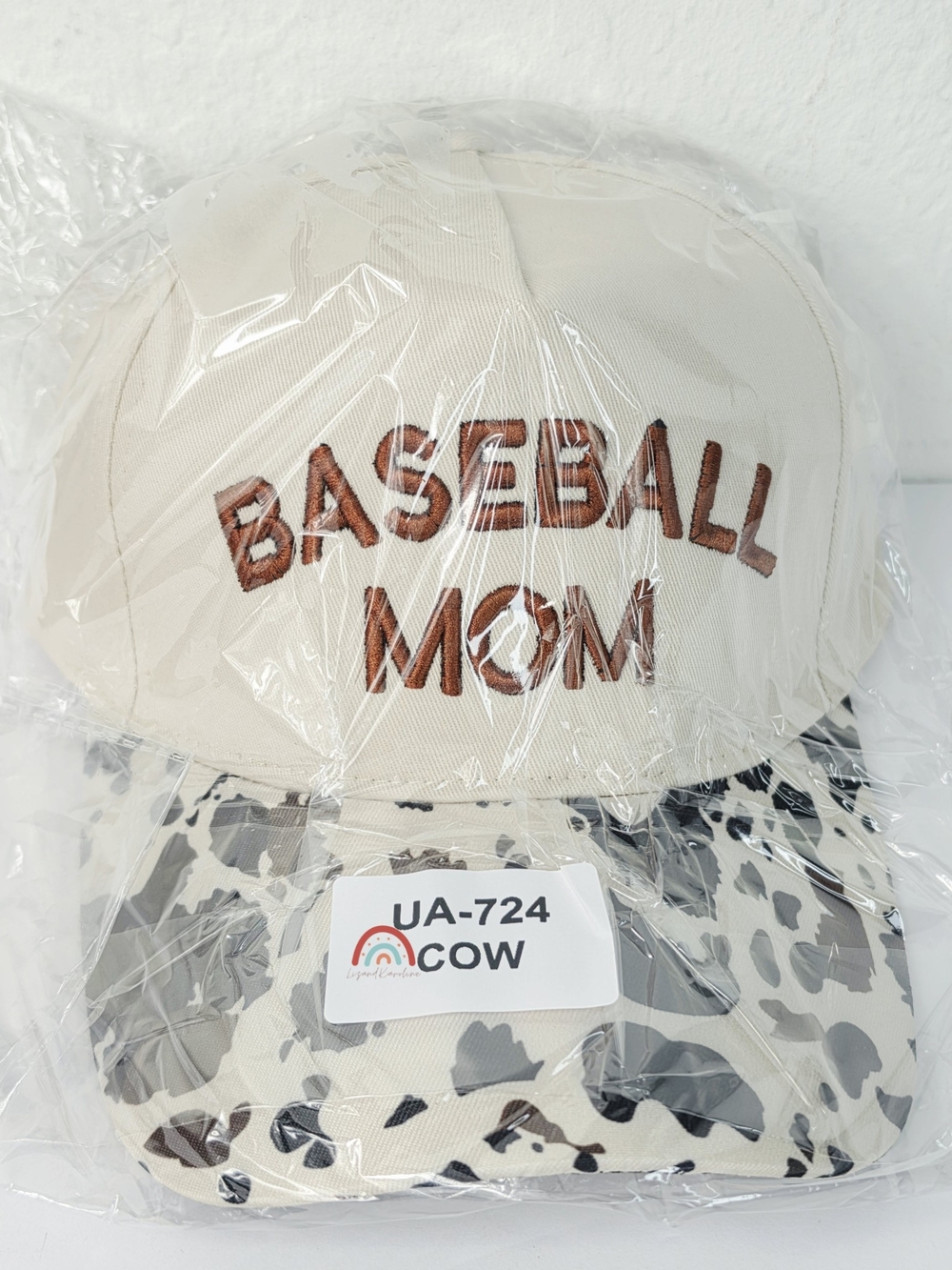 New! Baseball Mom Cow Baseball Cap Hat - Picture 4 of 5